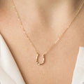 EManco Stylish 316 Stainless Steel Jewelry European Simple Design Gold Women's Jewelry Moon Crescent U-shaped Pendant Necklace