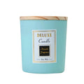 Luxury Fancy 315 ML Design Custom Logo Colored Decorative Frosted Glass Candle Jar in Bulk with Wood Lid