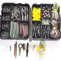 224pcs Mixed Beads Pin Soft Tube Fish Hooks Kit Case Tool Tackle Fishing Accessories Box Set for Carp