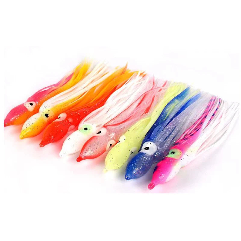 5-12cm Squid Skirts and Octopus Soft Fishing Lures Plastic and Silicone Baits for Tuna Sailfish for River and Lake Fishing