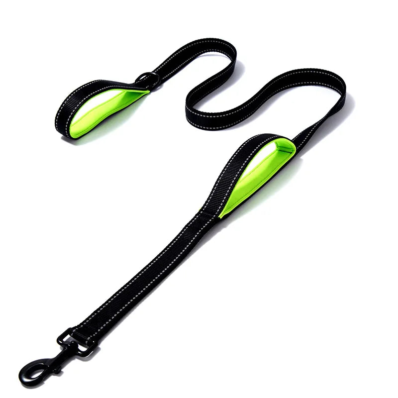 Kingtale Durable Traffic Leashes Double Side Reflective Training Lead Heavy Duty Dog Leash Solid Nylon Dog Collar Sustainable