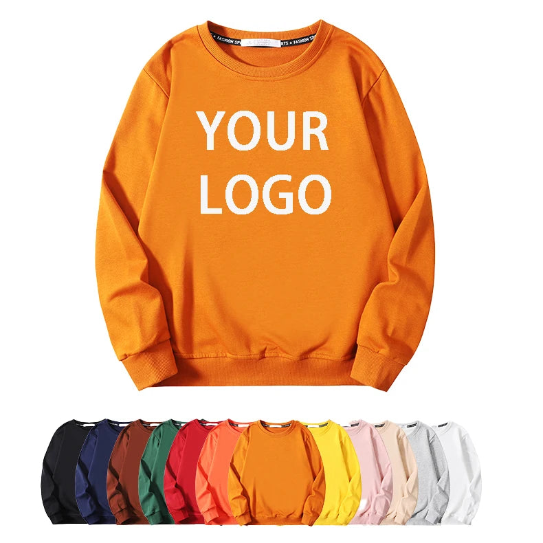 Wholesale Men's  French Terry  Heavyweight Crewneck Pullover Sweatshirt Custom Casual Streetwear Sweatshirt