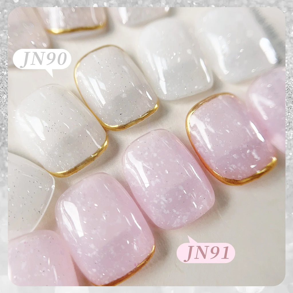 BORN RRETTY 10ml Shimmer Milky White Snowflakes Gel Nail Polish Pink Apricot Glitter Sequins Soak Off UV LED Jelly Gel Varnish