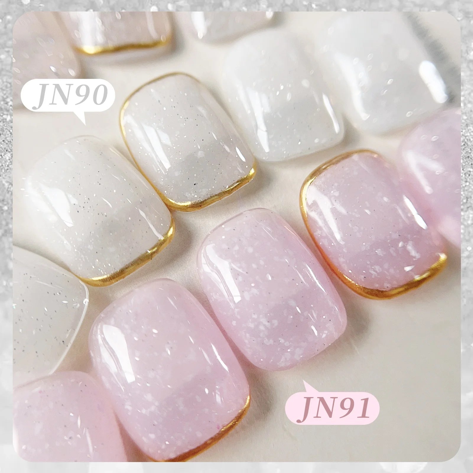 BORN RRETTY 10ml Shimmer Milky White Snowflakes Gel Nail Polish Pink Apricot Glitter Sequins Soak Off UV LED Jelly Gel Varnish