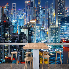3D City Night Scene Wallpaper Extending Space Internet Celebrity Photo Background Wall Bar Office Restaurant Mural