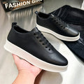 Mens Casual Lightweight Sports Shoes Flat Bottom Lace up Soft Sole Anti Slip Waterproof Comfortable and Breathable Board Shoes