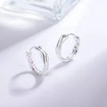 S925 Sterling Silver Rhodium Plated Plain Twisted Chunky Hoop Earrings