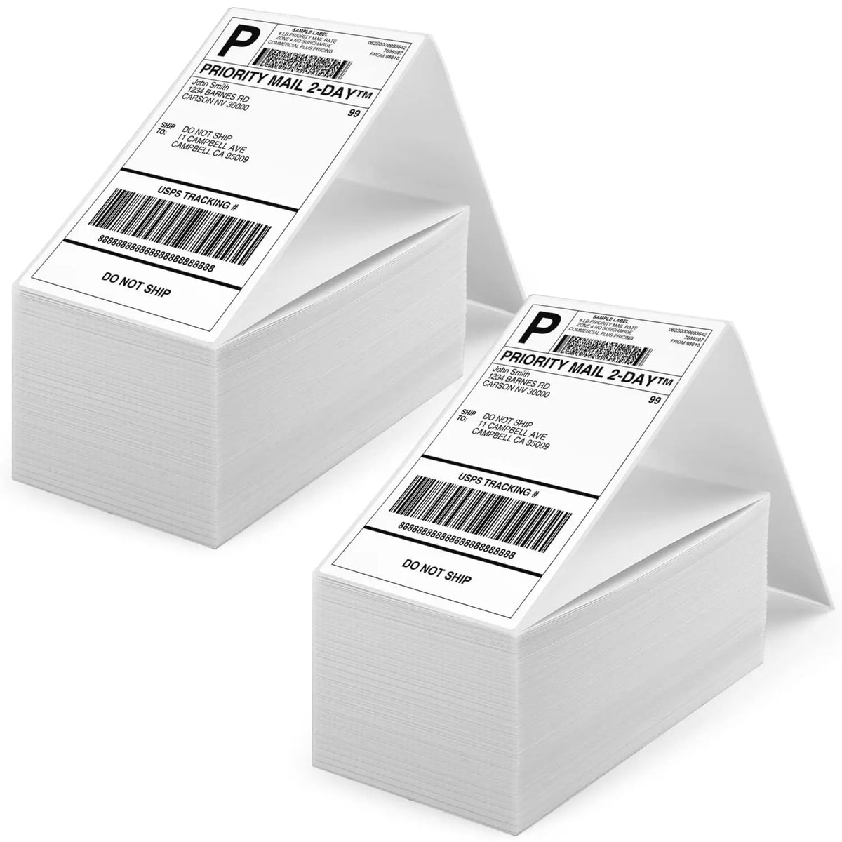 Factory Price Fanfold 4x 6 Inch Direct Thermal Shipping Labels Self Adhesive 500 Postage Mailing Labels for Thermal Printer