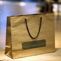 Custom Printed Supermarket Grocery Reusable Art Paper Bags with Handle Rope Foldable Kraft Paper Bags for Promotion