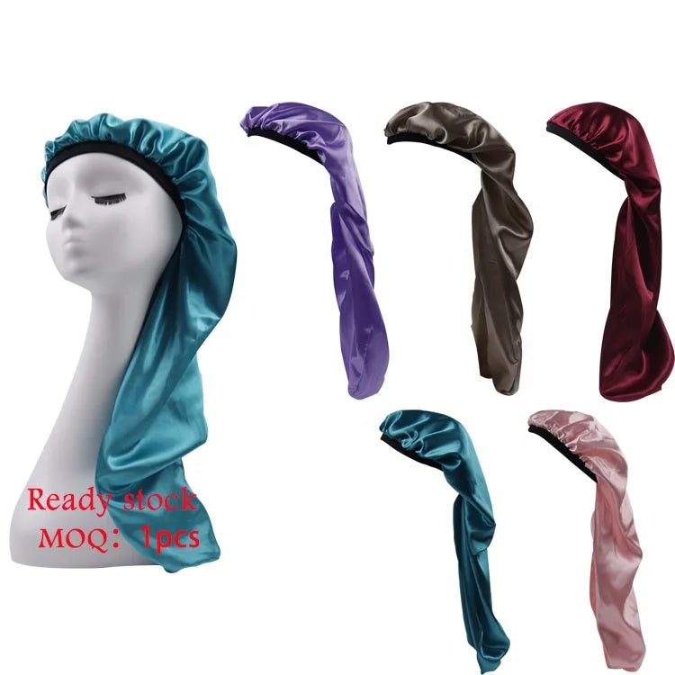 Satin extra Long Bonnets for Women Curly Hair Long Hair Soft Bonnets