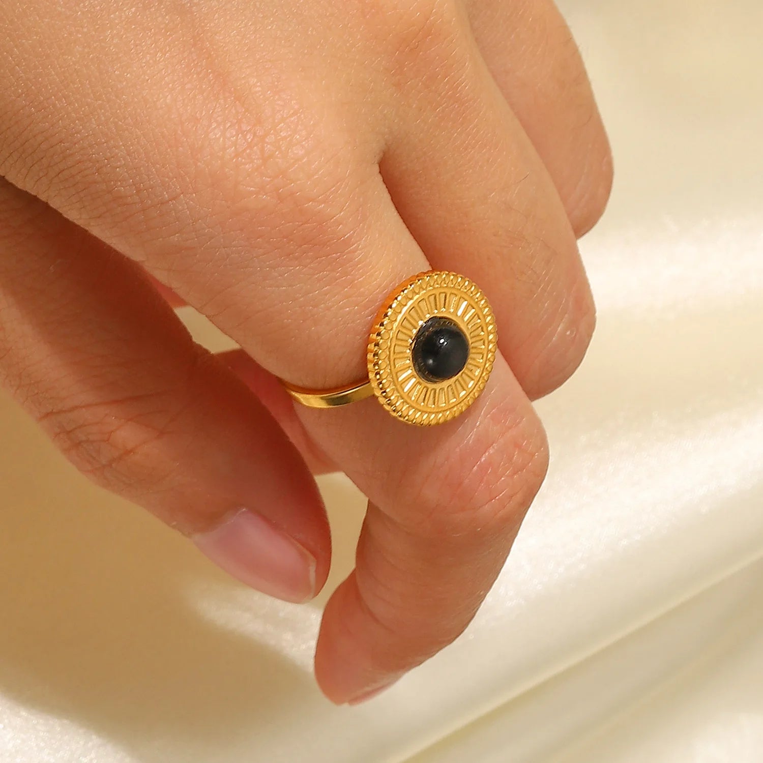 New Cheap Stainless Steel 18k Gold Plated Waterproof Colorful Enamel Wide V-Shaped Rings for Women