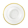 Transparent Gold Rim Glass Western Flat Dish Plate 10.5 inch Glass Plate Wedding Decoration Charger Plate for Dinner Salad Fruit