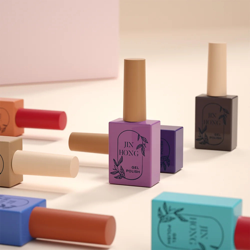 10ml Square Glass Nail Polish Bottle Empty Gel Polish Bottle for UV Gel Luxury Nail Art Packaging