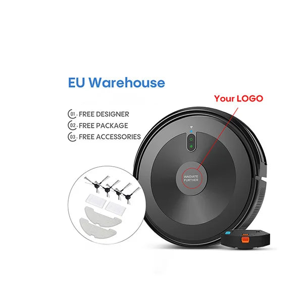 Bagotte 3-in-1 Smart Robotic Vacuum Cleaner Tuya APP Remote Control for Hotels Garages EU Stock Battery Power Source Water