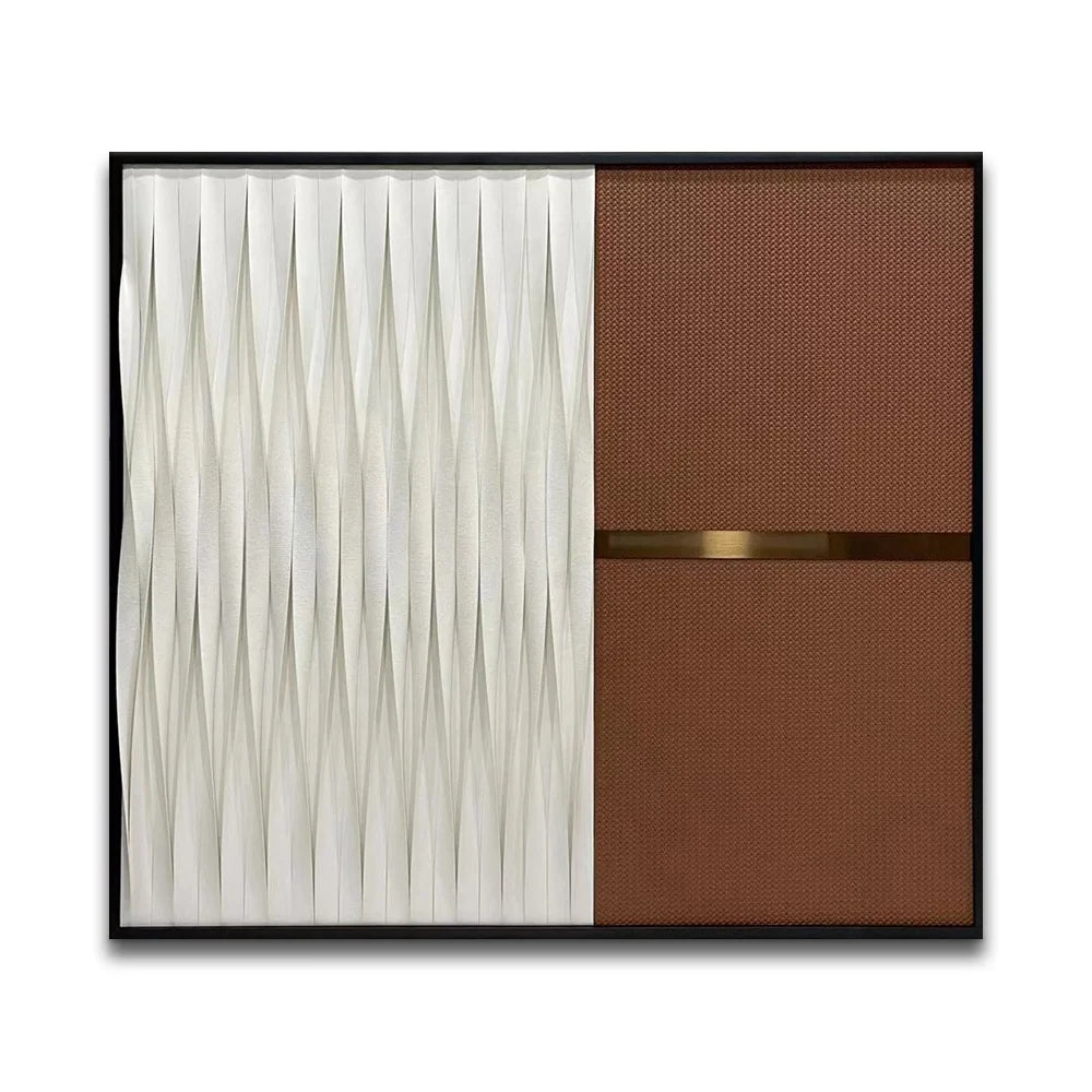 Contemporary Design 3D Mixed Media Wall Art Leather Twisty Belt Geometric Abstract  Hanging Wall Art