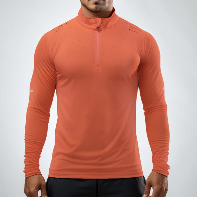 Men Dry-Fit Active 1/4 Quarter Zip Pullover Shirt Athletic Gym Running Performance Golf Shirts