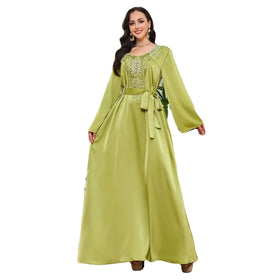 Muslim Dress Gown Nail Beads New Pattern High-end Long Dress