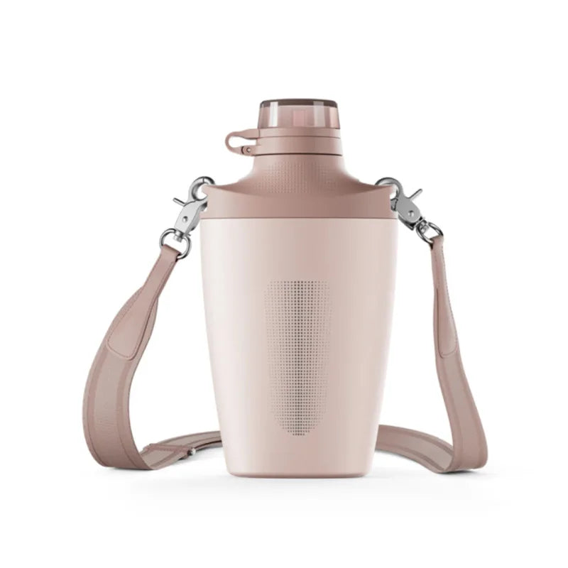 23oz Stainless Steel Cross Bottle with Strap Double Wall Vacuum Outdoor Travel Water Bottle with Straw