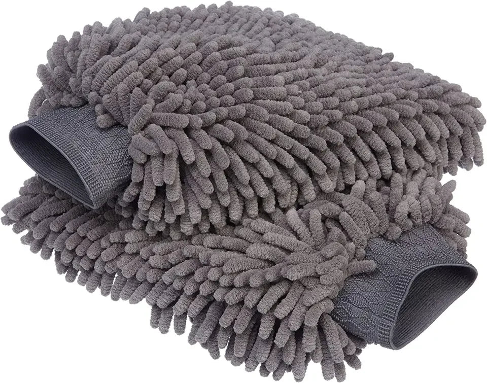 Waterproof Thick Microfiber Chenille Car Wash Mitt Plastic Material for Car Cleaning