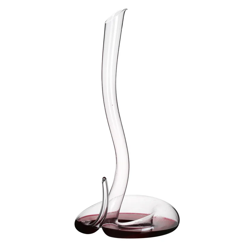 Red Wine Snake Shape Glass Carafe Glass Bottle