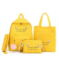 Hot New Women Shoulder Bag Fashion Trend Four Sets of Canvas Cat Print Backpack Student School Bag No Pendant