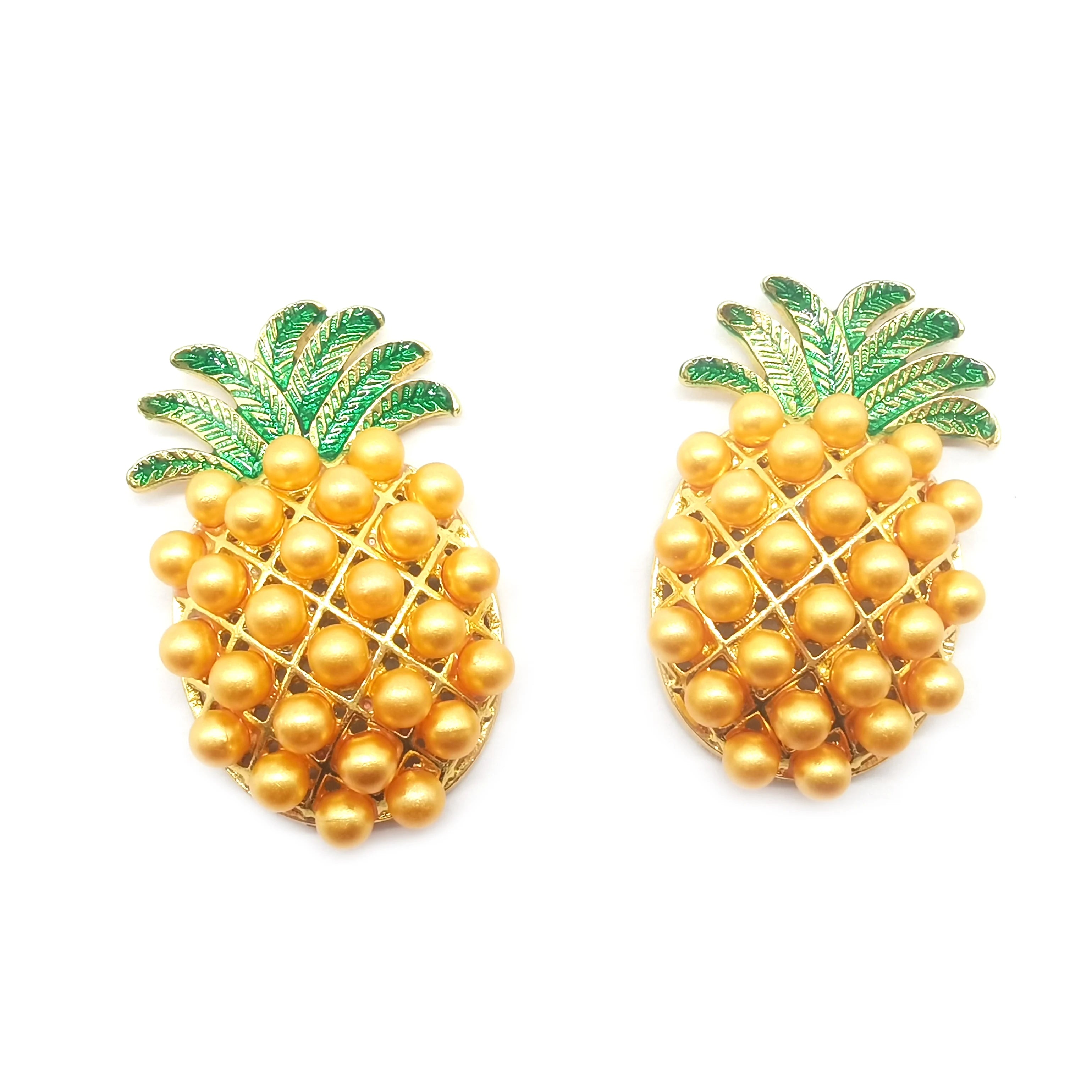 Cute Pineapple Pearl Brooch Enamel Alloy Metal Fruit Design Brooch Pin  Wedding Party Jewelry Gift Brooch