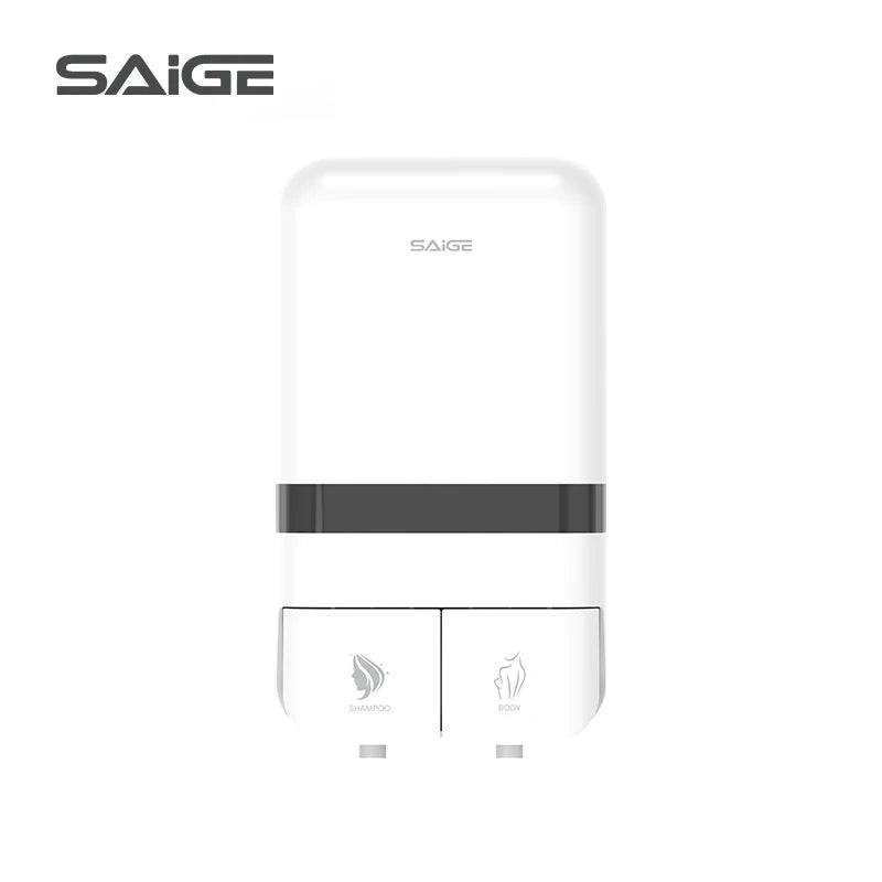 Saige 350ml*2 Hotel Bathroom Wall Mounted ABS Plastic Manual Liquid Soap Dispensers for Shower