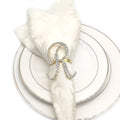 Gold Metal Monogram Letter Napkin Ring Alphabet Rhinestone Napkin Holder for Wedding Table Decoration