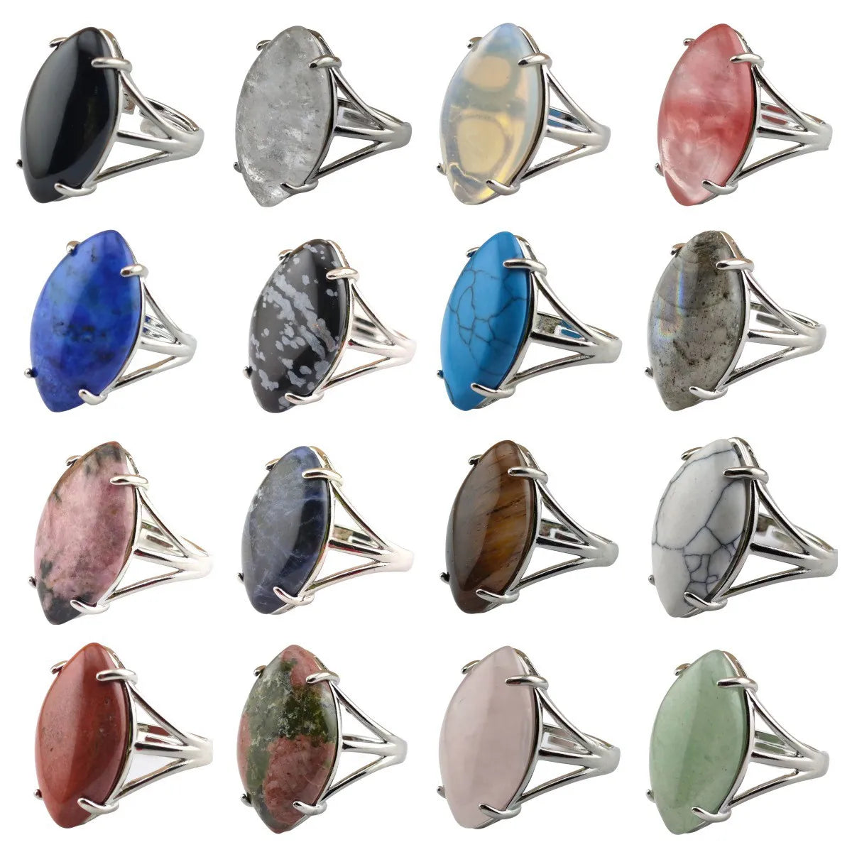 Factory Direct Sales Silver Rings for Women Girls Finger Horse Eye Fashion Gemstone Rings Engagement Wedding Jewelry