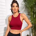 Summer Cropped Women's Solid T-shirt Tank Top Seamless Streetwear Stretch Rib Knit Cotton Sleeveless Casual Vest Women
