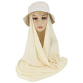 Fashion Bucket Hat Headscarf Set for Muslim Women Chiffon Instant Hijab Cap