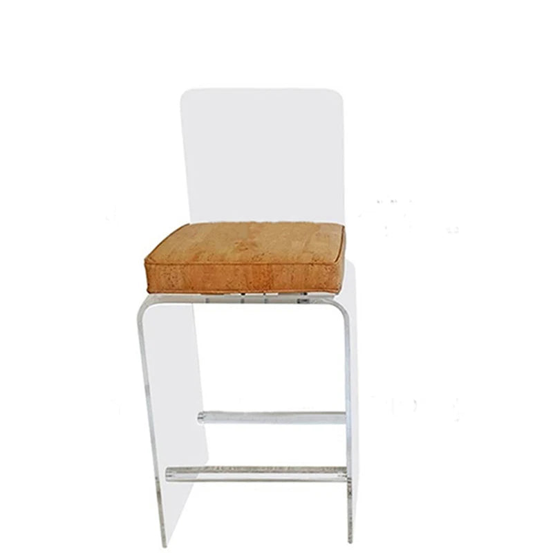 Factory Price Velvet Bar Stool for Kitchen Transparent Acrylic Bar Chair Luxury