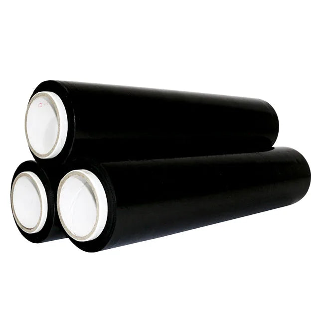 Black LLDPE Polyethylene Stretch Film 500mm Soft High Tensile Strength Packaging Film Pallet Wrapping Machine Stretch Film