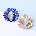 Luxury Rhinestone Hijab Brooch Pins Crystal Flower Brooches for Women Cloth Decoration