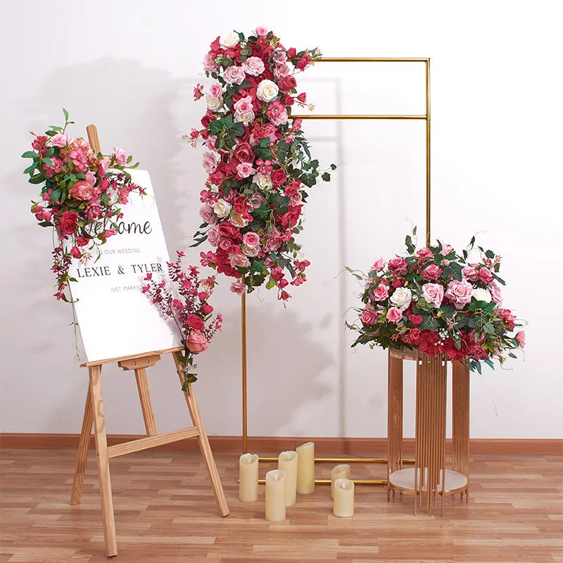 Cheap Wedding Decoration Backdrop Props Artificial Floral Foam Flower Wedding Arch Artificial Flower
