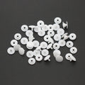 Two-Part White Resin Plastic Wristband Lock Press Snap Button Shank Style with Bead Decoration Plating Technique