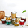 8oz 16oz Storage Bottle Glass Container Honey Glass Jar Round Wide Mouth Airtight Glass Mason Jar with Metal Lid