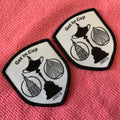 Shield Shape Sewing on Uniform School Woven Label Badgeexcellent Quality Laser Cut Hats Woven Patch