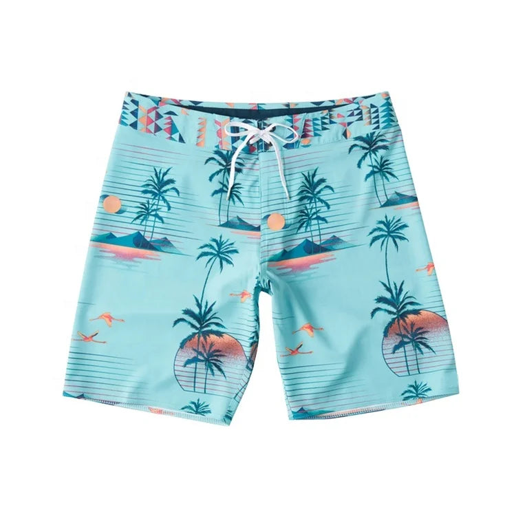 Wholesale Custom Board Shorts Mens Swim Trunks Summer Swim Beach Quick Dry Shorts Mens Swimwear Beachwear