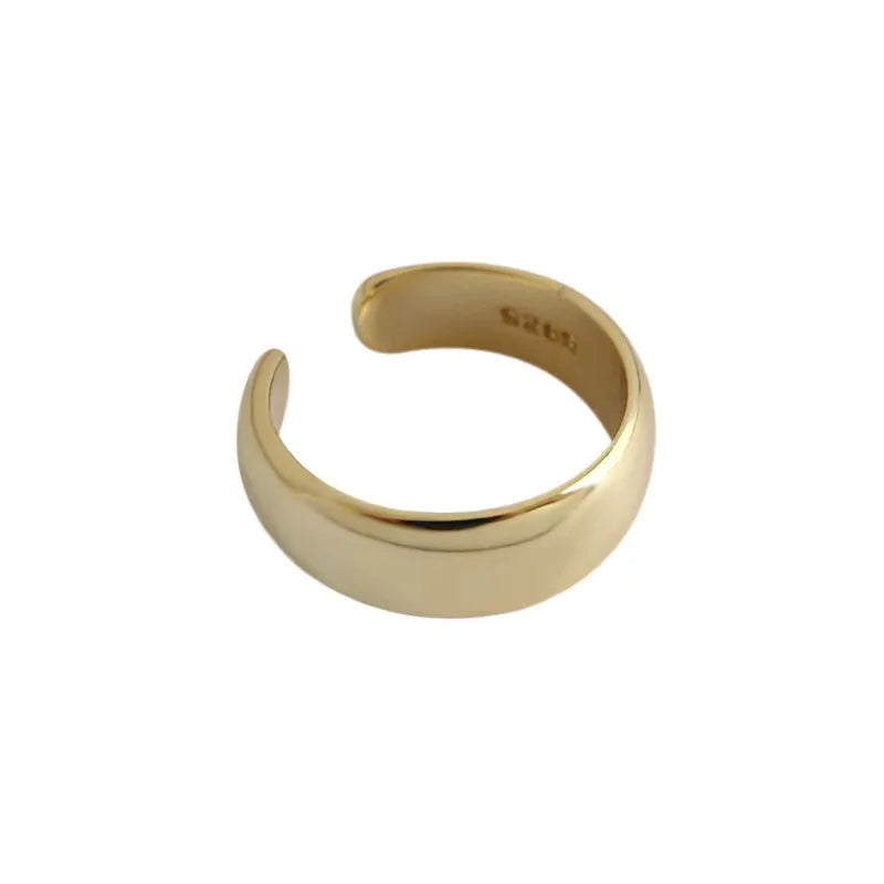 Fashion Jewelry Earrings 925 Sterling Silver Ear Clip Simple Plain Wide Surface Gold Plated Ear Clip Earrings Women