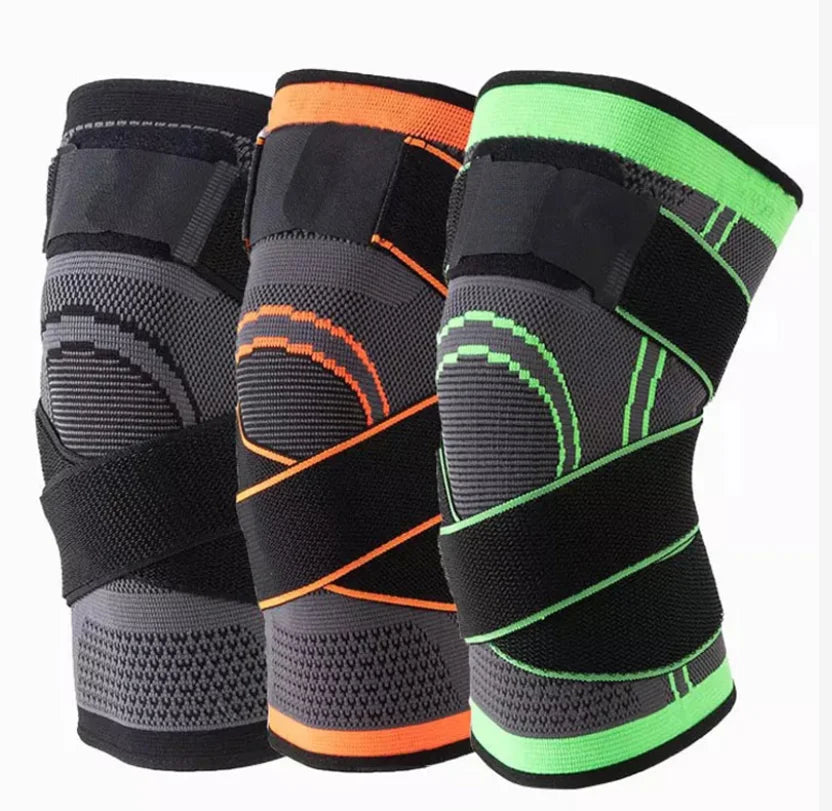 Knitted Adjustable Nylon Knee Joint Support Elastic Compression Fit Knee Sleeve With Wrap