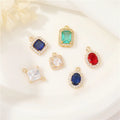 Factory Wholesale DIY Jewelry Accessories Colorful Rectangular and Oval Zircon Pendants for Necklaces Bracelets Charms