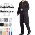 Men 2 Piece Set Thobe Saudi Men Dresses Abaya Islamic Clothing Embroidery Top Pants Set Muslim Arab Men Thobe Thawb Caftan Suit