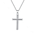 RINNTIN NMN01 Custom 925 Sterling Silver Cross Necklace for Men Women with Silver Rope Chain or 18K Gold Plated Crucifix Pendant