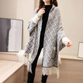 Autumn and Winter New Style Outerwear Cardigan Shawl Cape Women's Coat Plush Cape