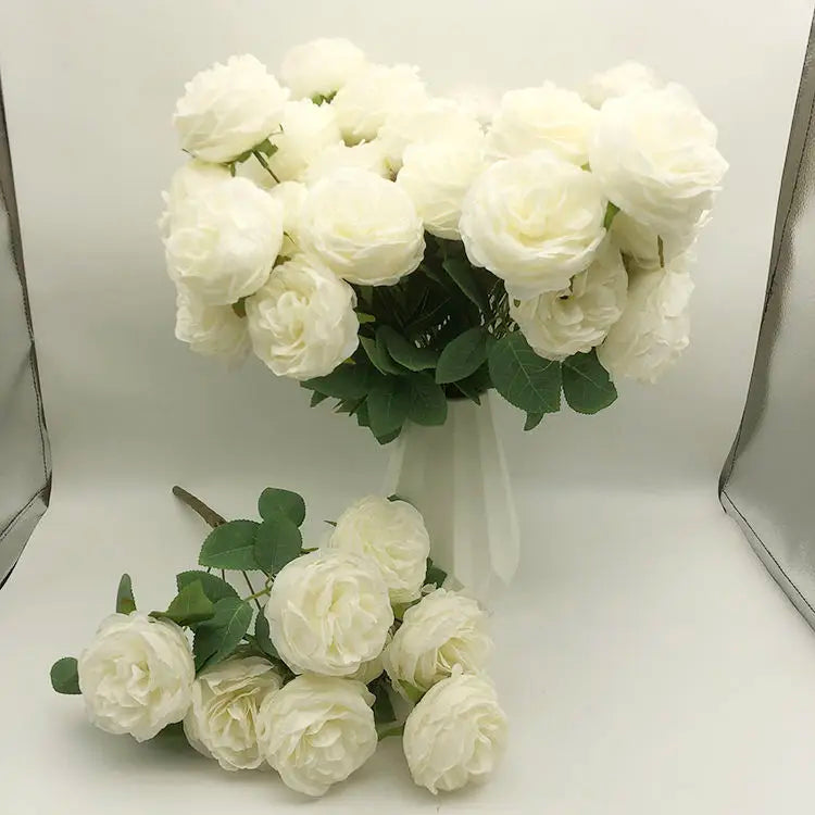 Artificial Flowers Wholesale Silk Rose Bouquet Rose Bunch of Artificial Flowers Silk Rose Bunch