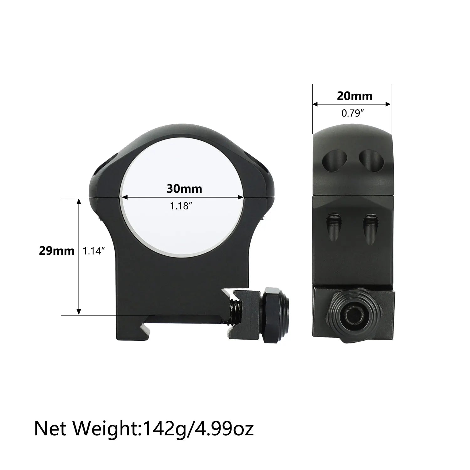Ohhunt Optic Mount High Profile 7075-T6 Aluminum 30mm Tactical Scope Rings Mounts