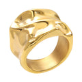 Custom Stainless Steel Jewelry Manufacturer  Fashion Charm Ring  18k Gold Plated Irregular Textured Chunky Ring for Women Unisex