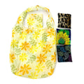New wholesale custom logo floral print Polyester grocery bags handbag collapsible reusable foldable tote shopping bag