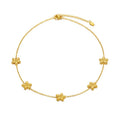 18K Gold Plated Stainless Steel Chain Link Flower Charm Necklace for Women